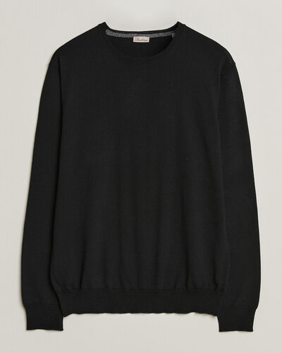 Stenströms Merino Patch Crew Neck Black
