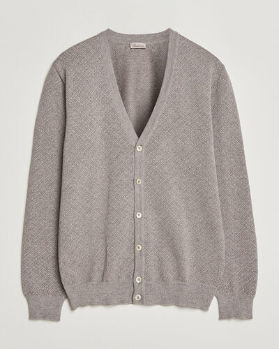 Stenströms Merino Jaquard Cardigan Beige