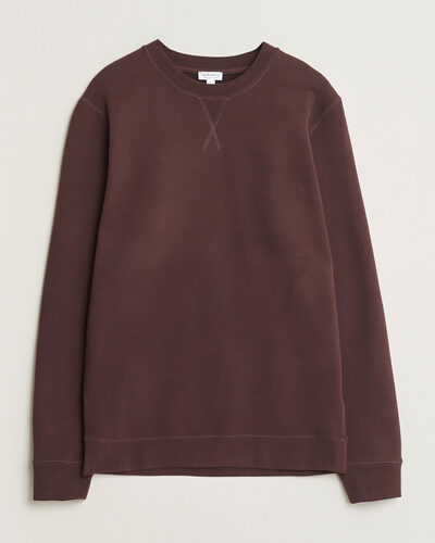 Sunspel Loopback Sweatshirt Dark Brown