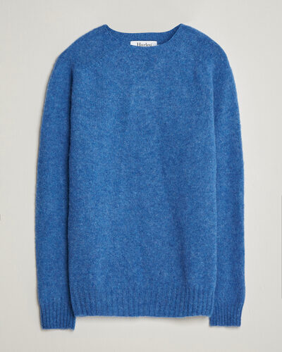 Harley Of Scotland Brushed Supersoft Lambswool Crewneck Cobalt
