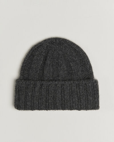 BEAMS PLUS Cashmere Rib Beanie Grey