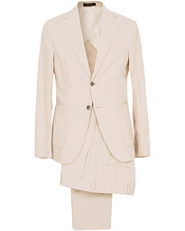 Edgar Cotton Stretch Patch Pocket Suit Beige