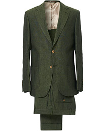 Mike Patch Pocket Linen Suit Green