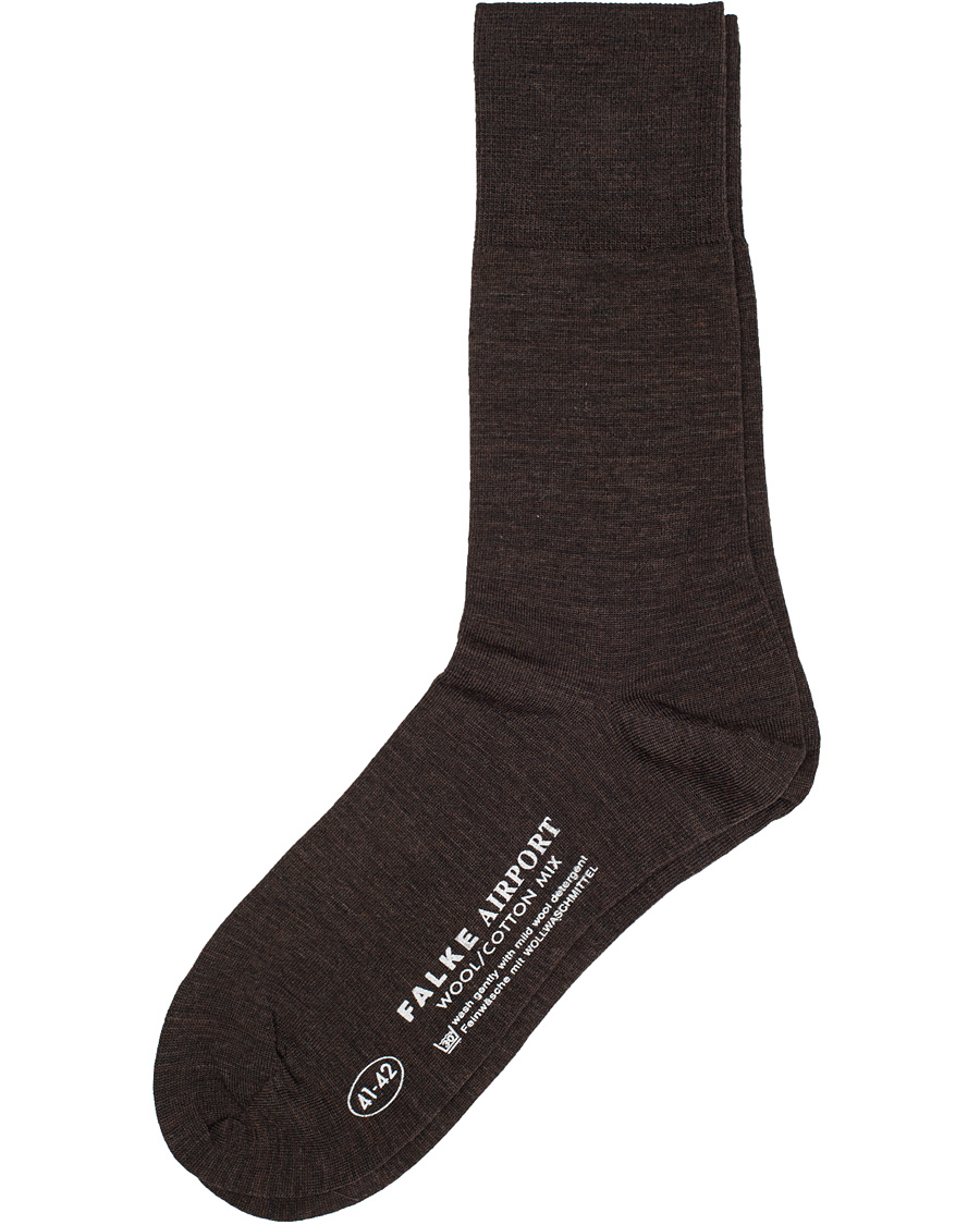 Herre | Undertøy | Falke | Airport Socks Dark Brown Melange
