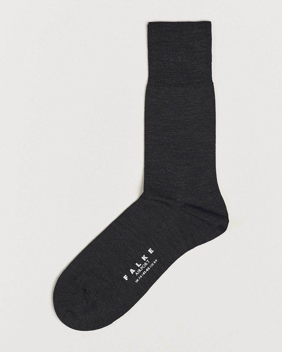 Herre | Vanlige sokker | Falke | Airport Socks Anthracite Melange