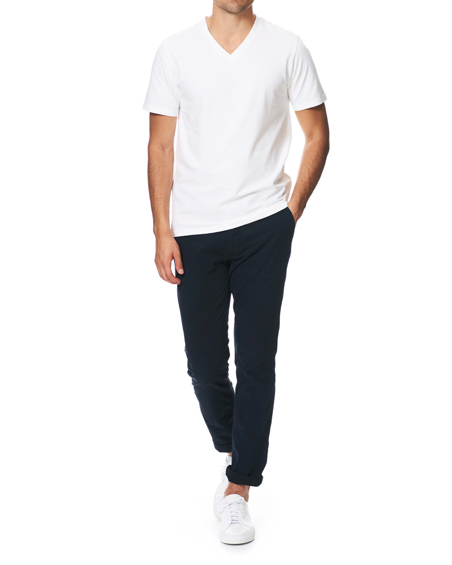 Herre | T-Shirts | Filippa K | Soft Lycra V-Neck Tee White
