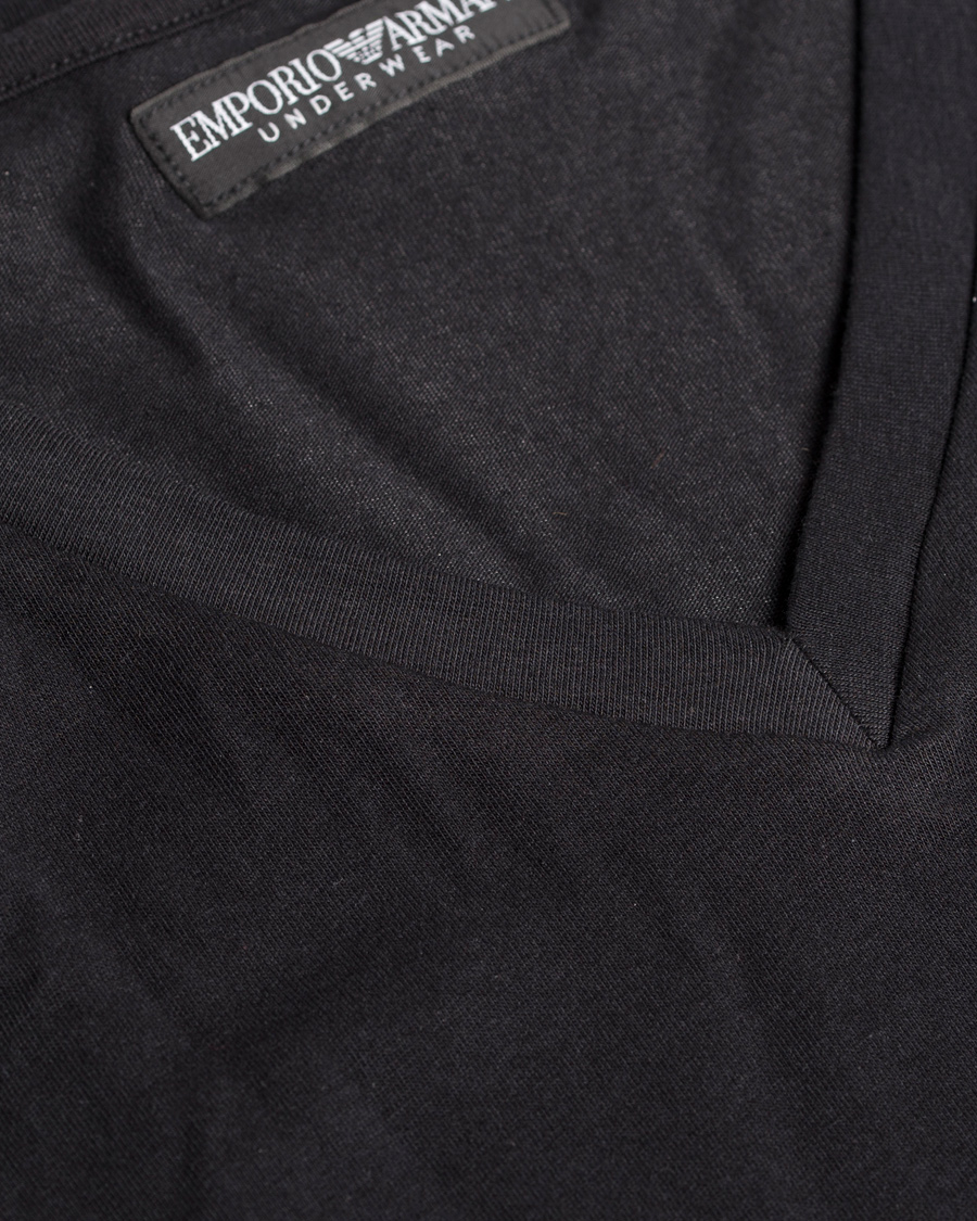 Herre | T-Shirts | Emporio Armani | V-Neck T-Shirt Logo Black