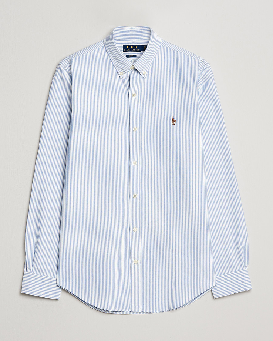 Herre | Skjorter | Polo Ralph Lauren | Slim Fit Shirt Oxford Stripes Blue
