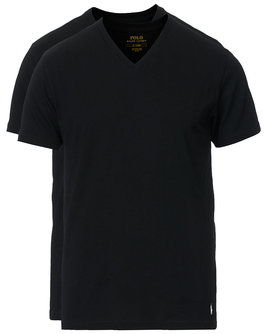 Herre | T-Shirts | Polo Ralph Lauren | 2-Pack T-Shirt V-Neck Black