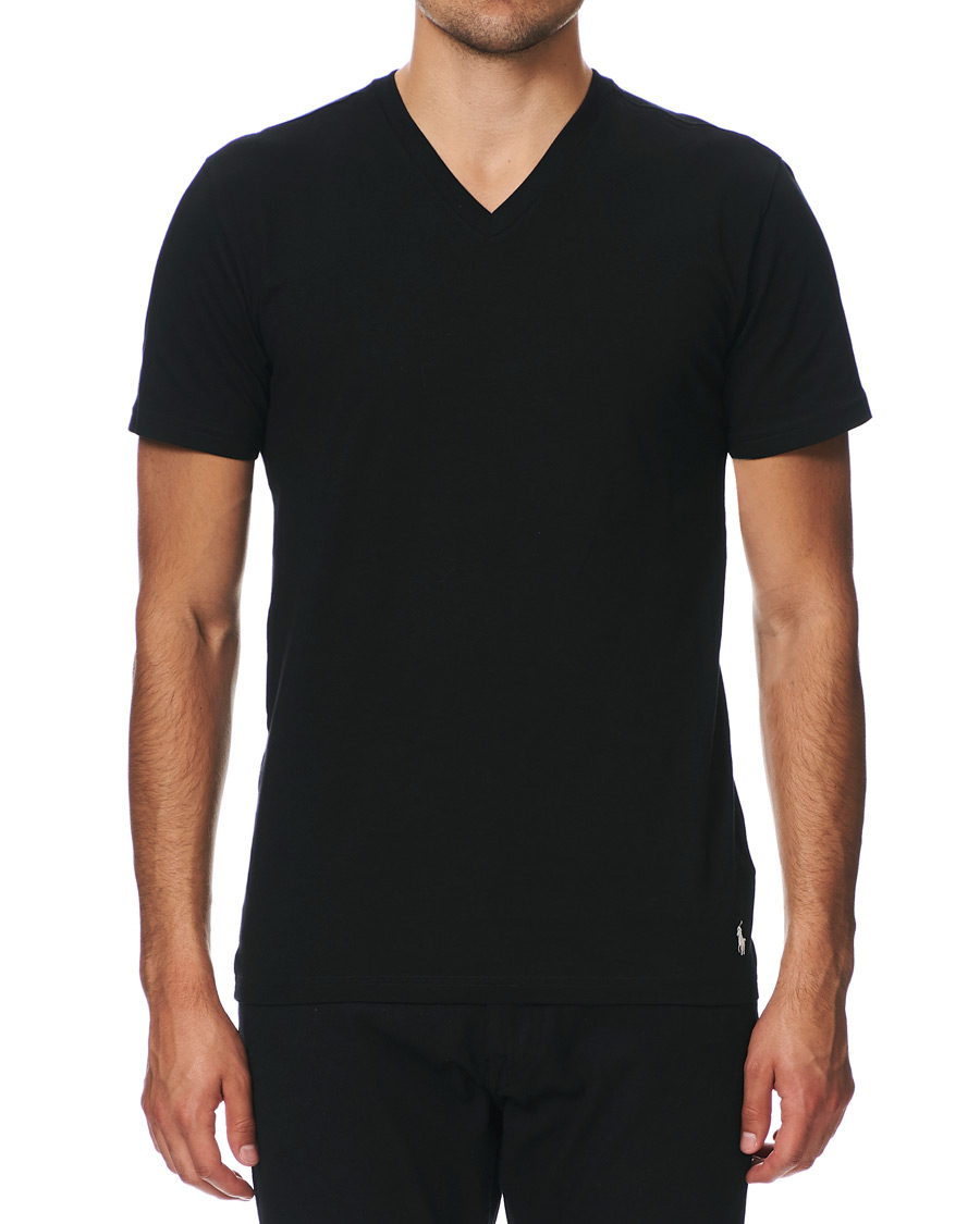 Herre | T-Shirts | Polo Ralph Lauren | 2-Pack T-Shirt V-Neck Black