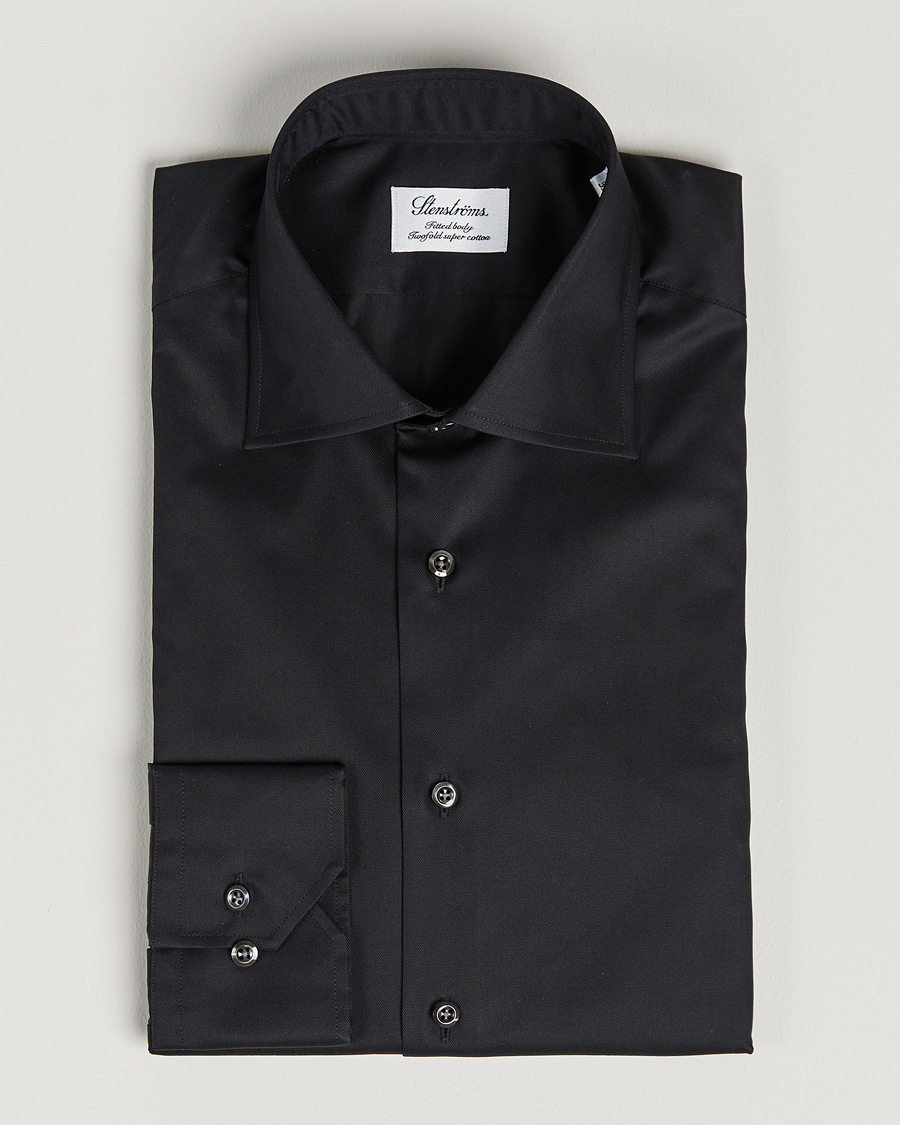 Herre | Businesskjorter | Stenströms | Fitted Body Shirt Black