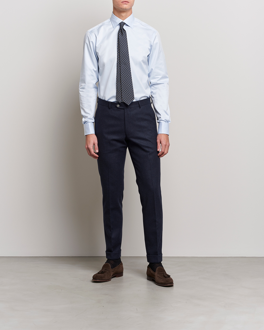 Herre | Formelle | Stenströms | Fitted Body Shirt Double Cuff Blue