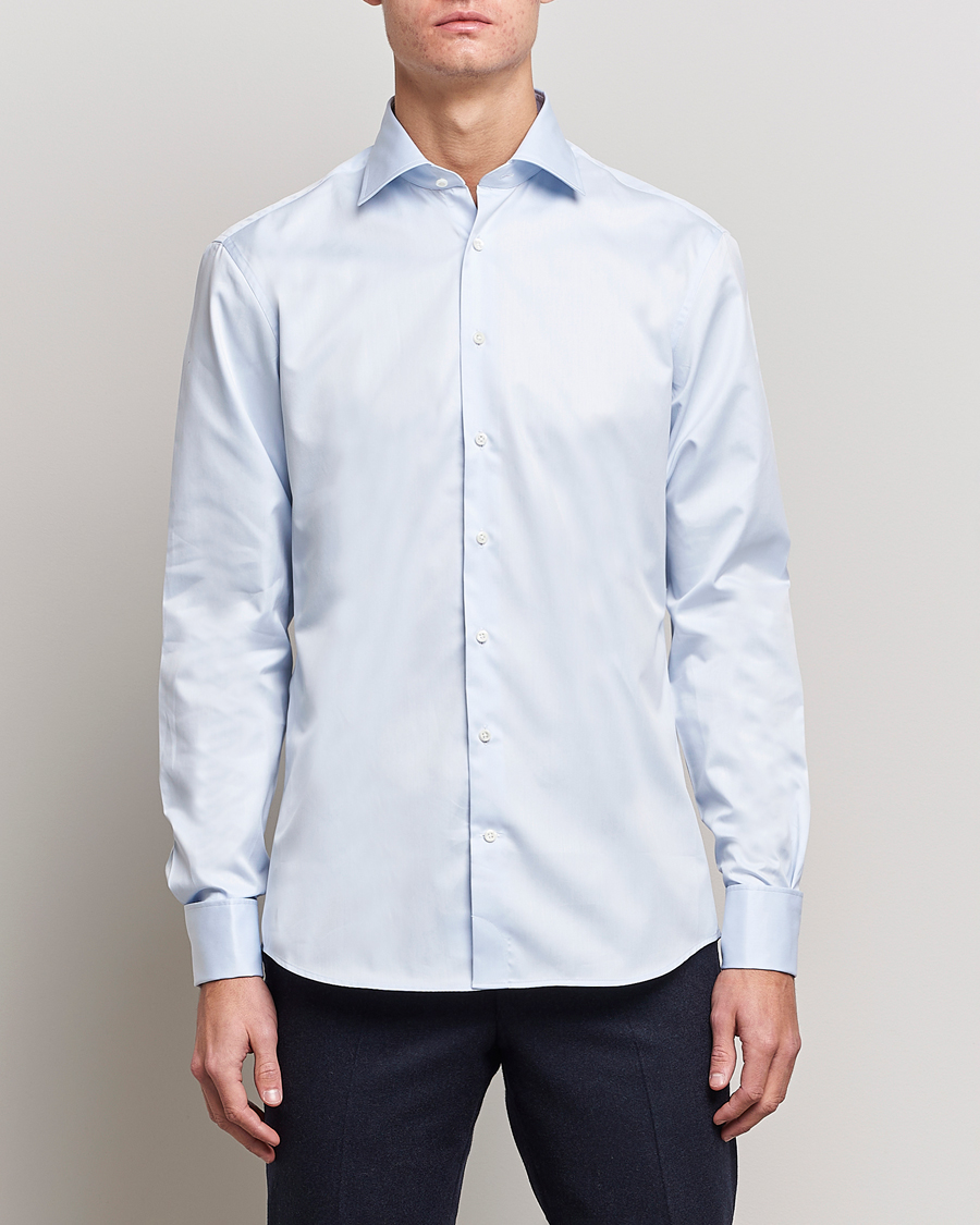 Herre |  | Stenströms | Fitted Body Shirt Double Cuff Blue