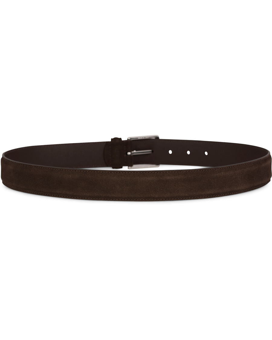 Herre | Anderson's Suede Leather Belt 3,5 cm Brown | Anderson's | Suede Leather Belt 3,5 cm Brown