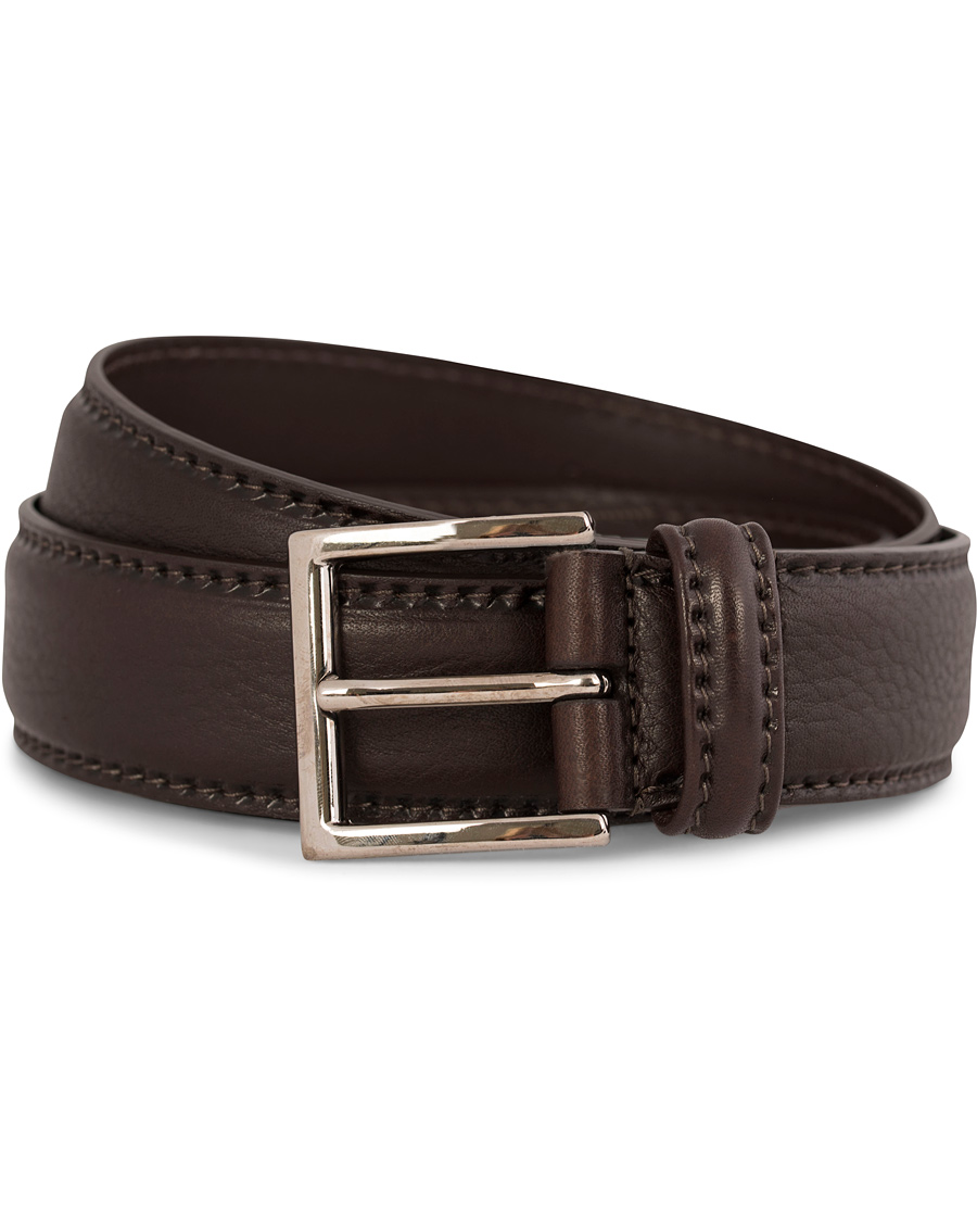 Herre | Anderson's Plain Leather Belt 3,5 cm Brown | Anderson's | Plain Leather Belt 3,5 cm Brown