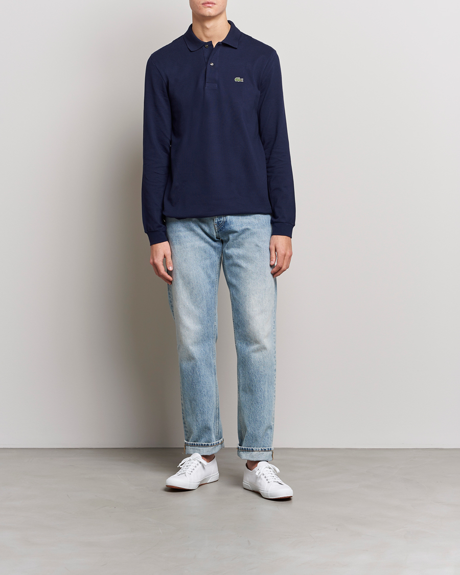Herre | Pikéer | Lacoste | Original Long Sleeve Polo Piké Navy Blue