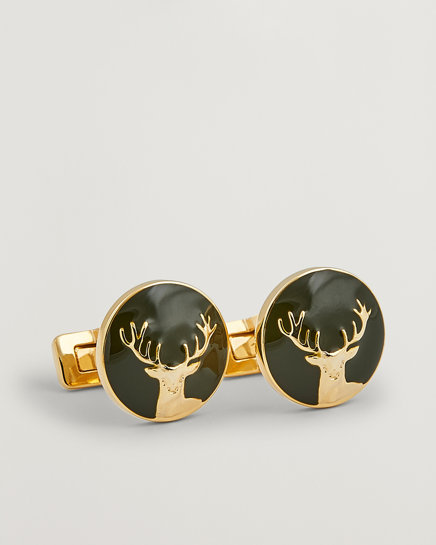 Herre | Skultuna Cuff Links Hunter Dear Gold/Green | Skultuna | Cuff Links Hunter Dear Gold/Green