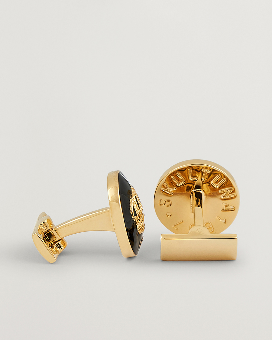 Men | Cufflinks | Skultuna | Cuff Links The Crown Gold/Baroque Black