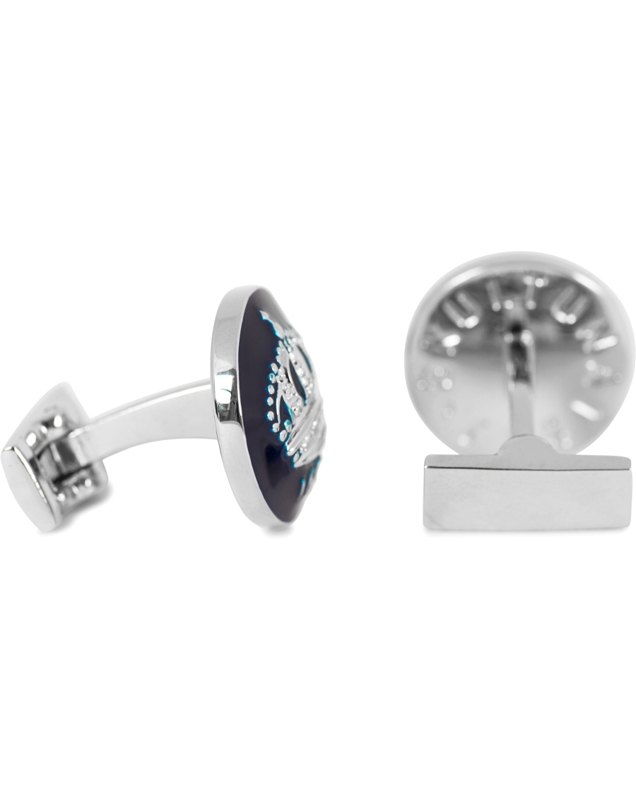Herre | Skultuna Cuff Links The Crown Silver/Royal Blue | Skultuna | Cuff Links The Crown Silver/Royal Blue