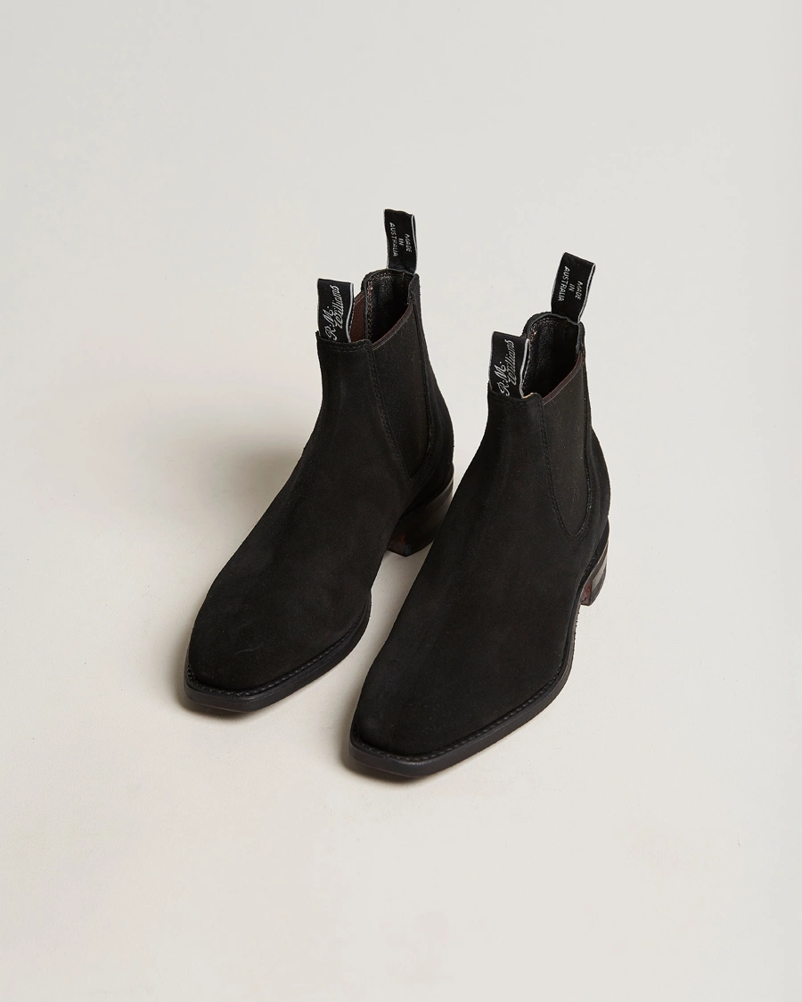 Herre | Svarte støvler | R.M.Williams | Blaxland G Boot Suede Black