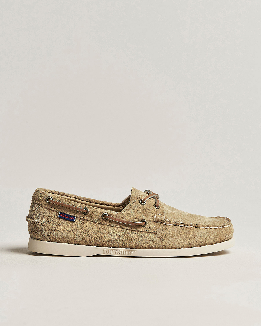 Herre | Seilersko | Sebago | Docksides Suede Boat Shoe Beige Camel
