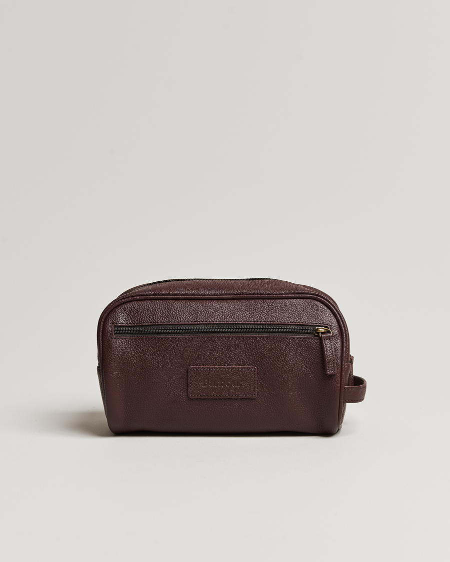 Herre | Barbour Lifestyle Leather Washbag Dark Brown | Barbour Lifestyle | Leather Washbag Dark Brown