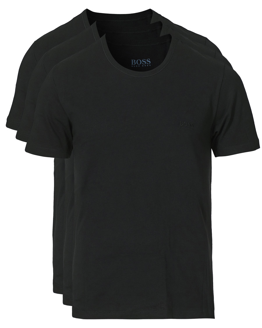 Herre | T-Shirts | BOSS BLACK | BOSS 3-Pack Crew Neck T-Shirt Black