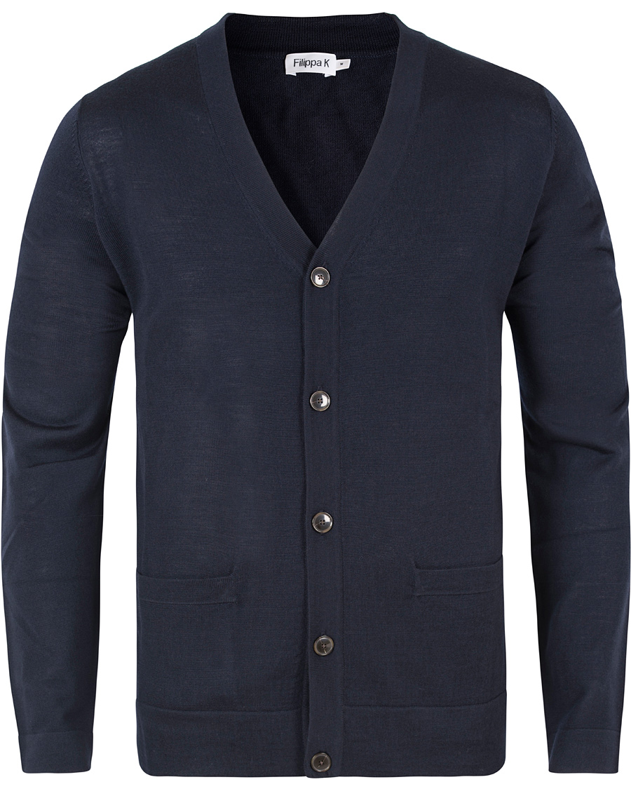 Herre | Gensere | Filippa K | Fine Merino V-Neck Cardigan Navy