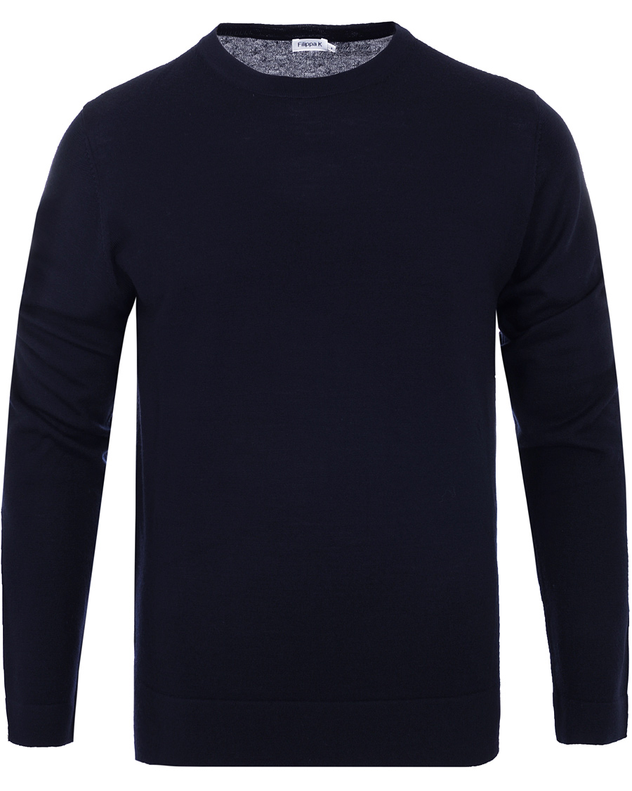 Herre | Gensere | Filippa K | Fine Merino R-Neck Pullover Navy