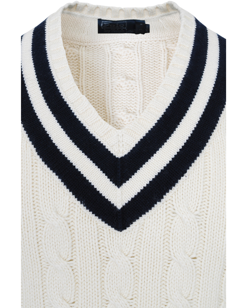 Herre | Gensere | Polo Ralph Lauren | Wimbledon Tennis V-neck Sweater Milk