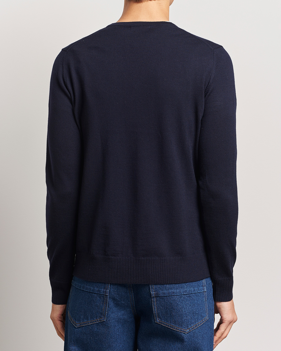 Herre | Gensere | J.Lindeberg | Lymann True Merino V-Neck Pullover Navy