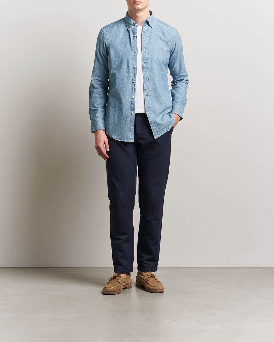 Herre | Skjorter | Polo Ralph Lauren | Custom Fit Shirt Chambray Washed