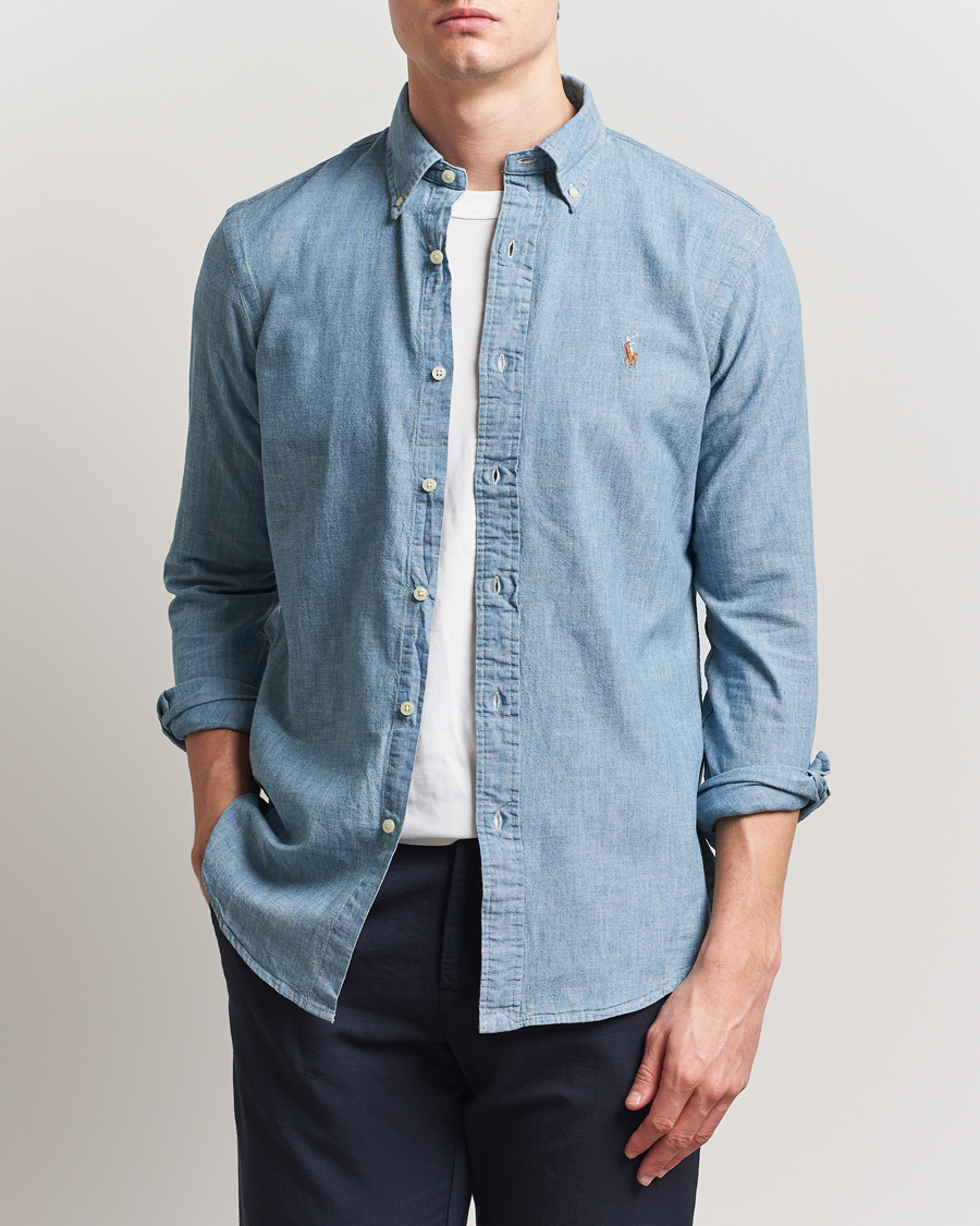 Herr | Jeansskjortor | Polo Ralph Lauren | Custom Fit Shirt Chambray Washed