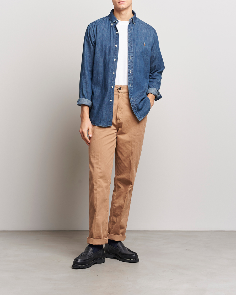 Herre | Skjorter | Polo Ralph Lauren | Custom Fit Shirt Denim Dark Wash