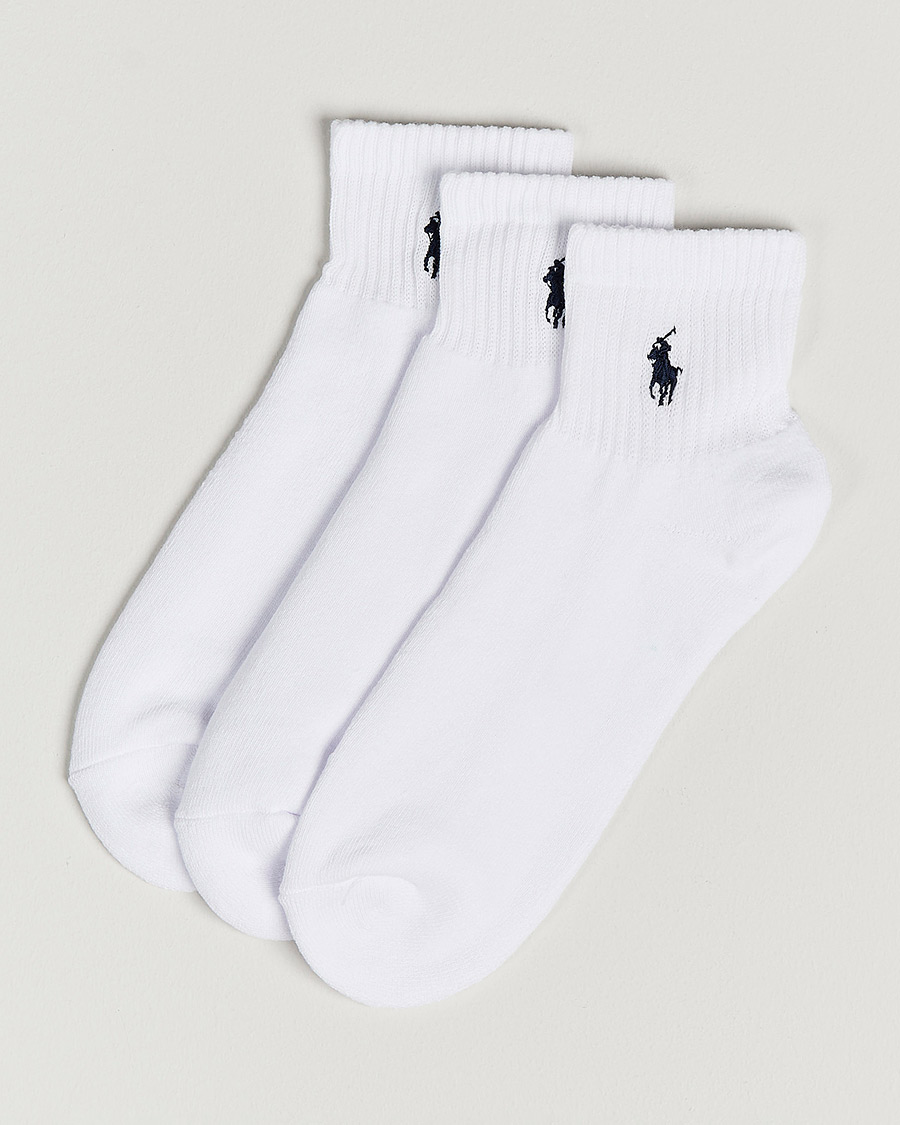 Herre | Underklær | Polo Ralph Lauren | 3-Pack Sport Quarter Socks White