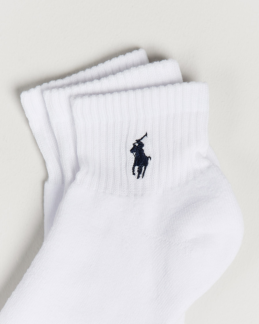 Herre | Ankelsokker | Polo Ralph Lauren | 3-Pack Sport Quarter Socks White