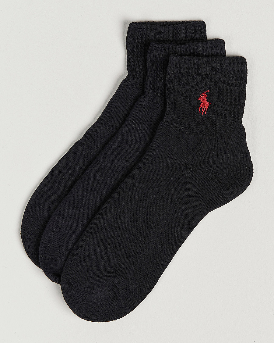 Herre | Undertøy | Polo Ralph Lauren | 3-Pack Sport Quarter Socks Black