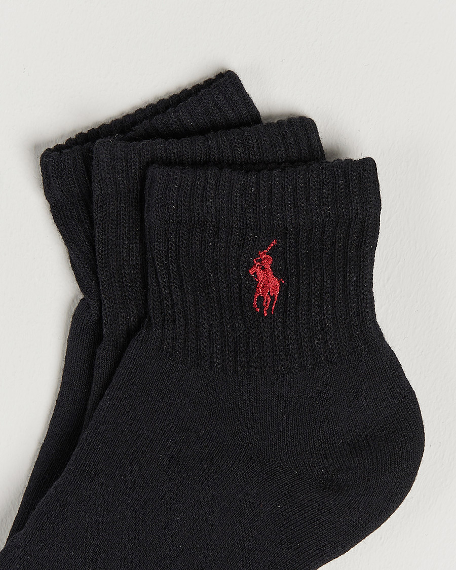 Herre | Undertøy | Polo Ralph Lauren | 3-Pack Sport Quarter Socks Black