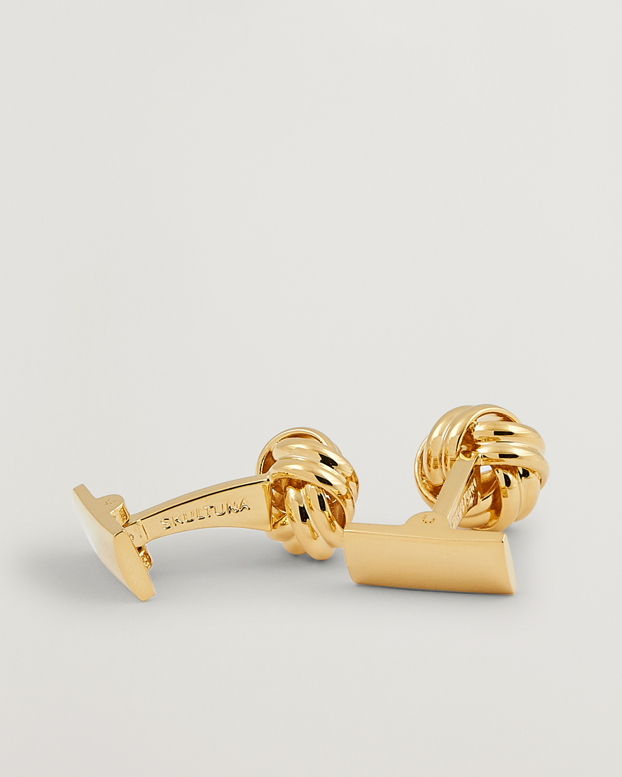 Men | Cufflinks | Skultuna | Cuff Links Black Tie Collection Knot Gold