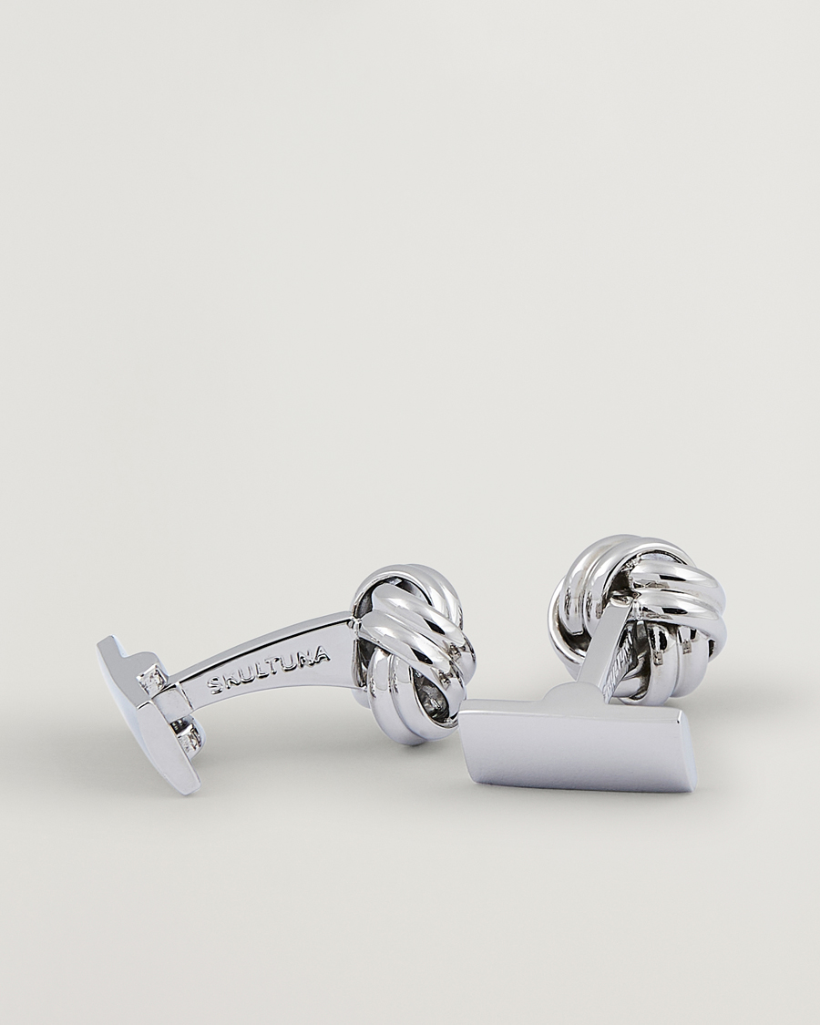 Men | Cufflinks | Skultuna | Cuff Links Black Tie Collection Knot Silver