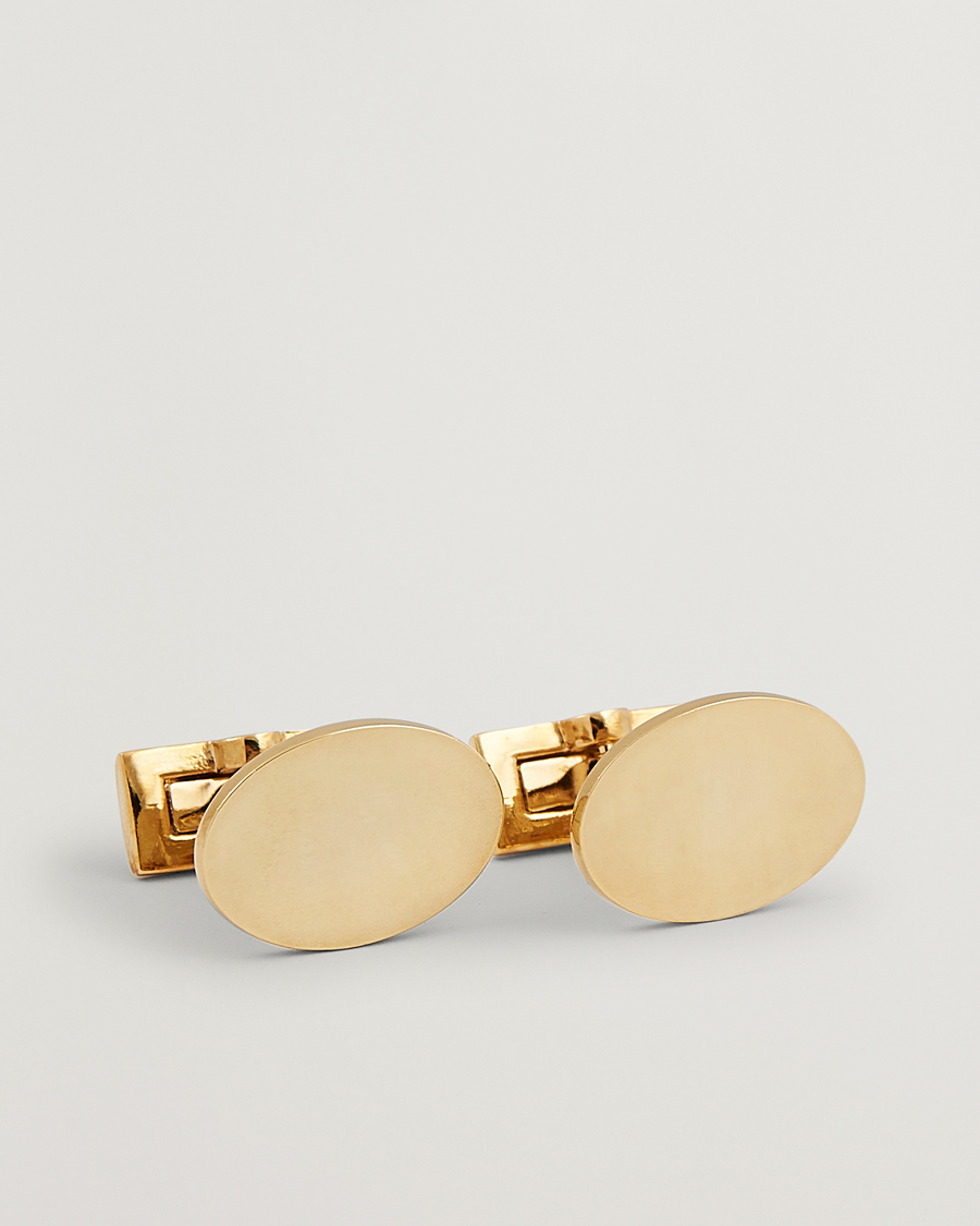 Herre | Mansjettknapper | Skultuna | Cuff Links Black Tie Collection Oval Gold