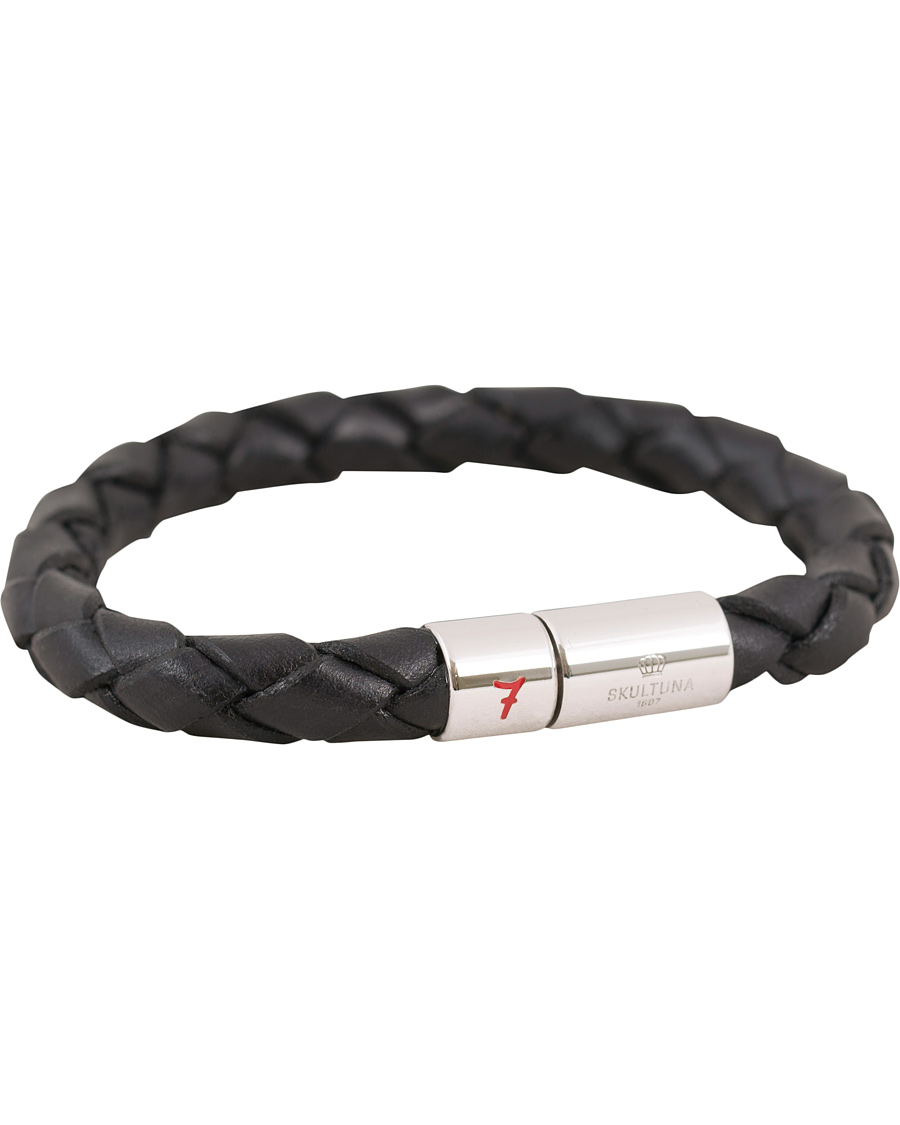 Herre | Skultuna Leather Bracelet Plaited 7 by Lino Ieluzzi Black | Skultuna | Leather Bracelet Plaited 7 by Lino Ieluzzi Black