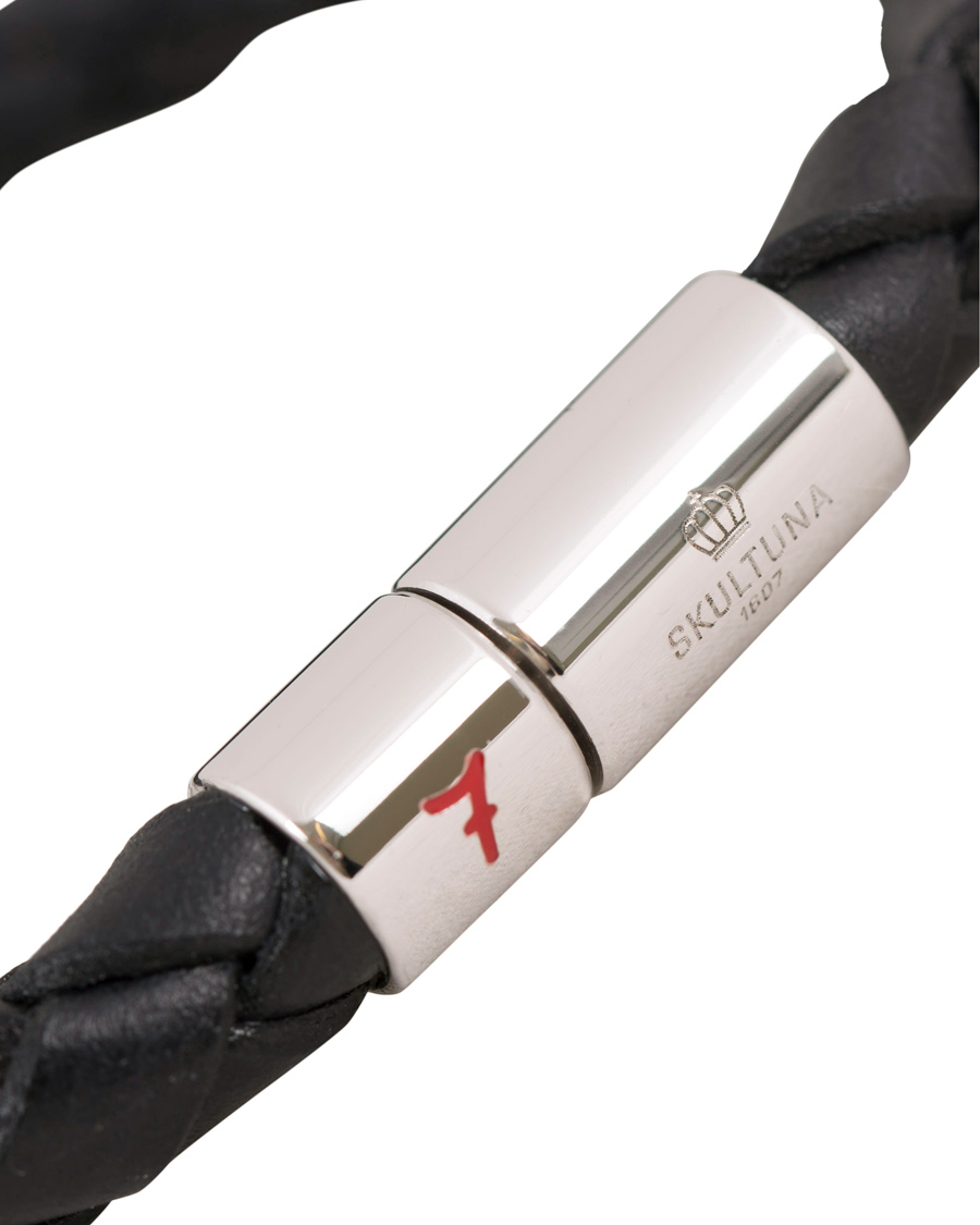 Herre | Skultuna Leather Bracelet Plaited 7 by Lino Ieluzzi Black | Skultuna | Leather Bracelet Plaited 7 by Lino Ieluzzi Black