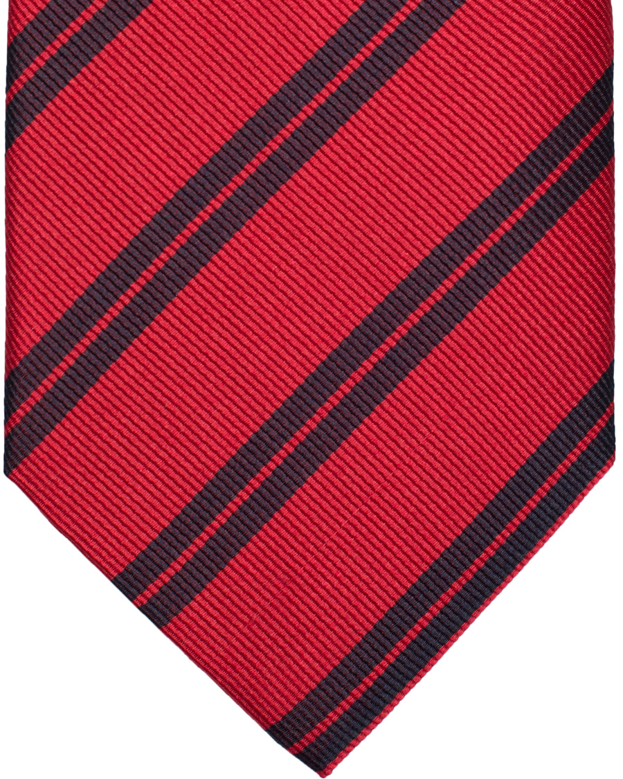 Herre | Amanda Christensen Stripe Classic Tie 8 cm Red/Navy | Amanda Christensen | Stripe Classic Tie 8 cm Red/Navy