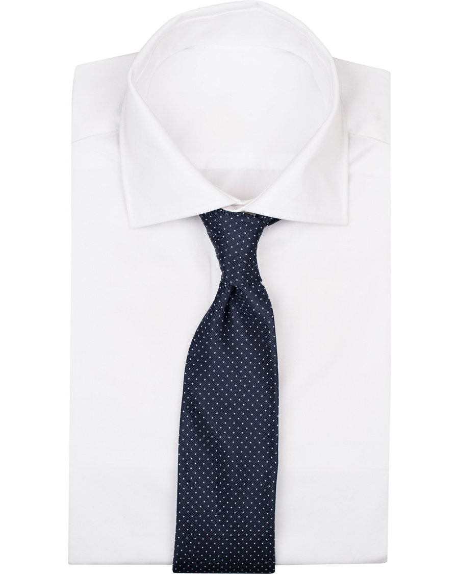 Herre | Amanda Christensen Micro Dot Classic Tie 8 cm Navy/White | Amanda Christensen | Micro Dot Classic Tie 8 cm Navy/White
