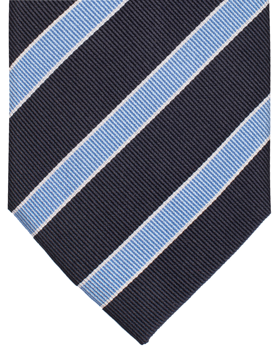 Herre | Amanda Christensen Club Stripe Tie 8 cm Navy/Sky/White | Amanda Christensen | Club Stripe Tie 8 cm Navy/Sky/White