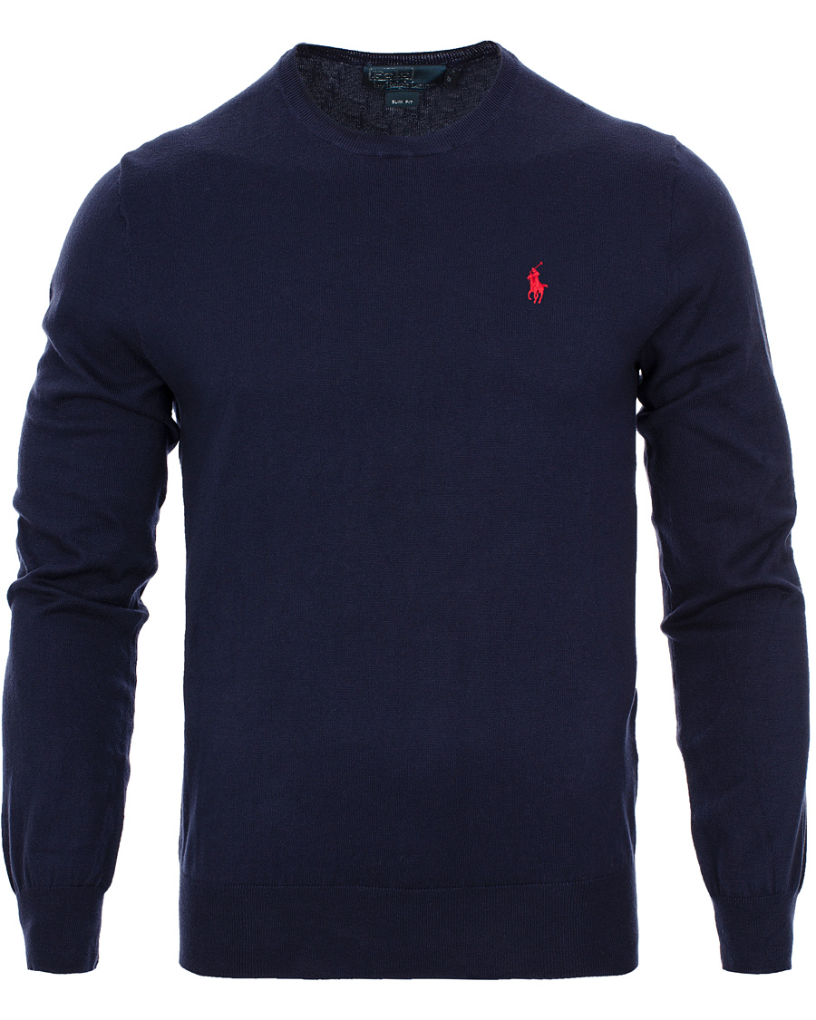 Herre | Gensere | Polo Ralph Lauren | Slim Fit Pima Cotton Crew Neck Pullover Hunter Navy