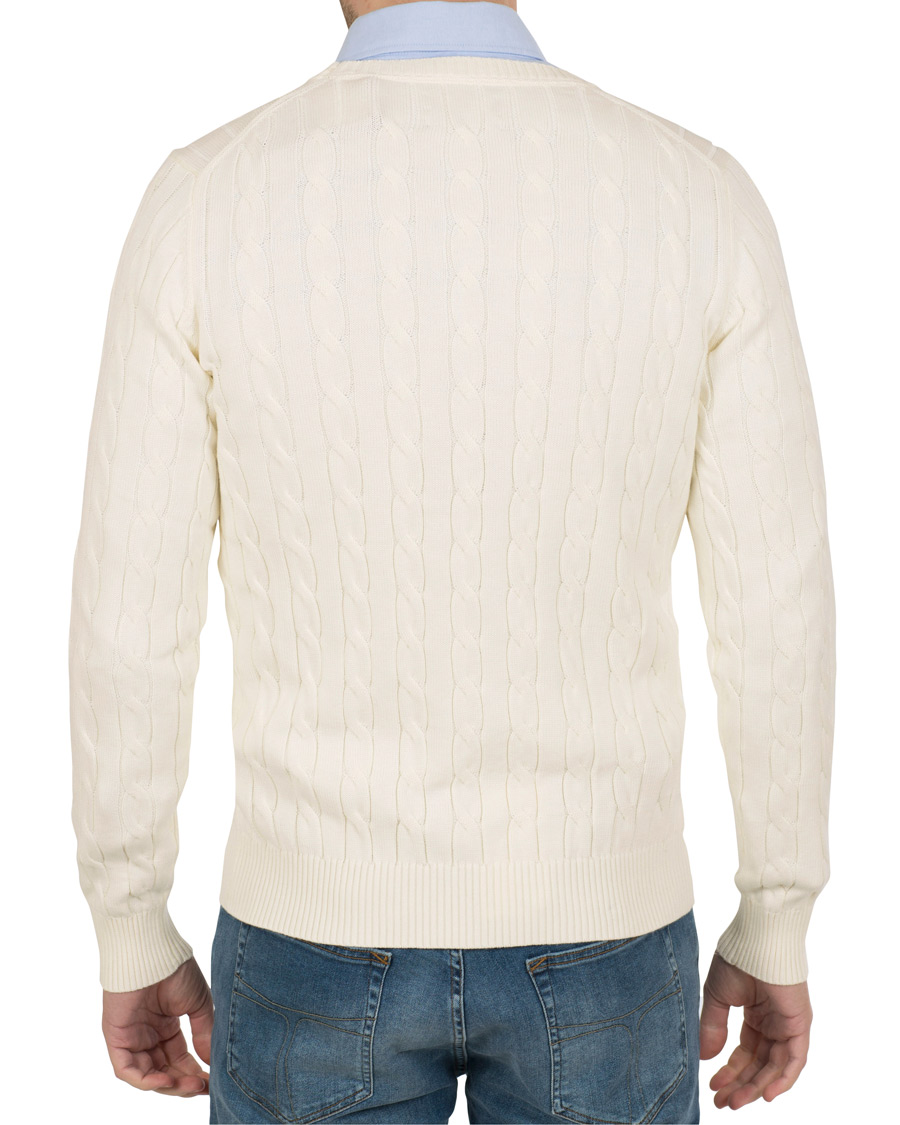 Herre | Gensere | GANT | Cotton Cable Crew Pullover Cream