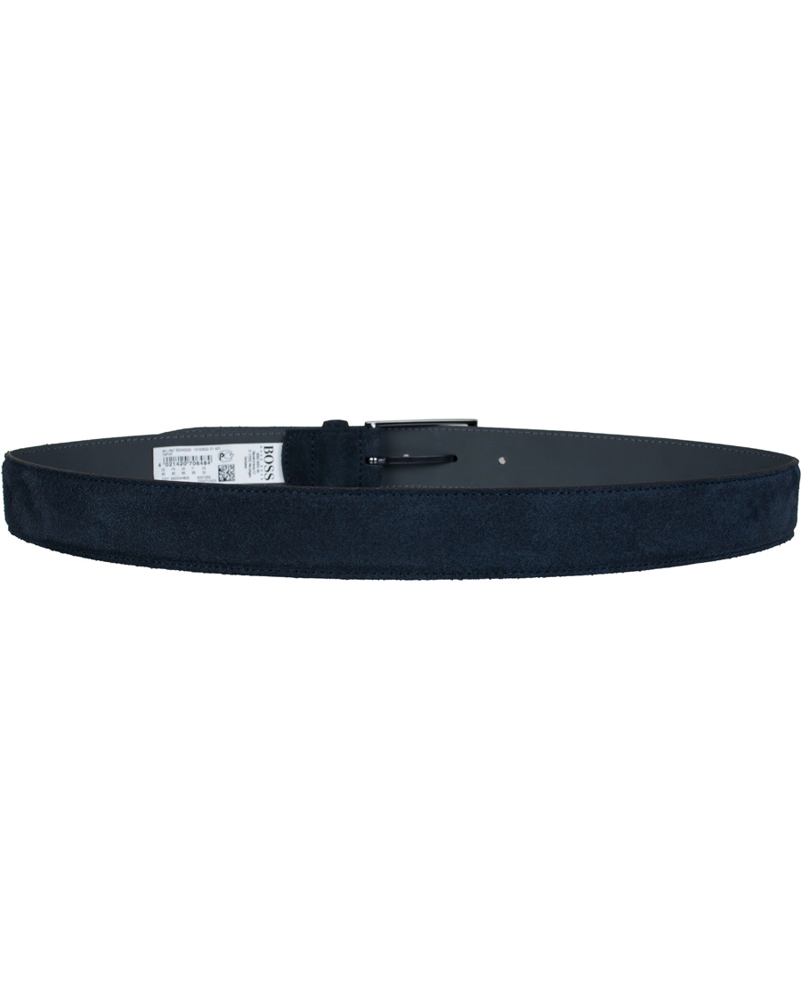 Herre | BOSS Calindo Suede Belt 3,5 cm Dark Blue | BOSS BLACK | BOSS Calindo Suede Belt 3,5 cm Dark Blue
