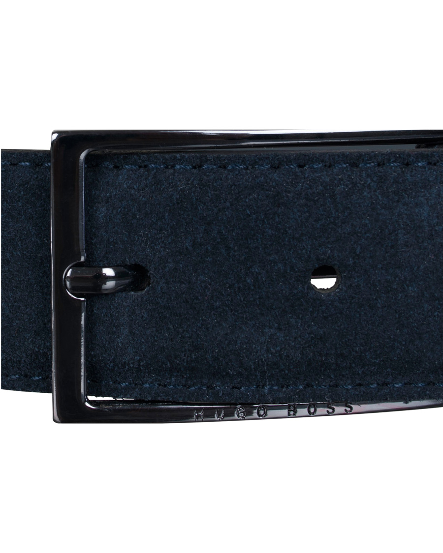 Herre | BOSS Calindo Suede Belt 3,5 cm Dark Blue | BOSS BLACK | BOSS Calindo Suede Belt 3,5 cm Dark Blue